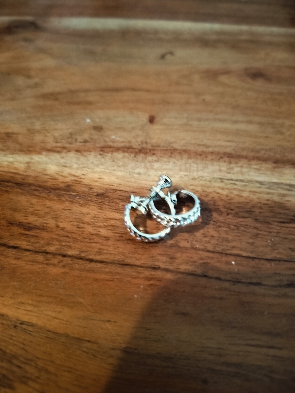 Silver Tone Twisted Hoop Earrings